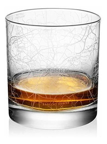 Rocks Whisky Old Fashioned 11oz Glass Urban City Map Charlot