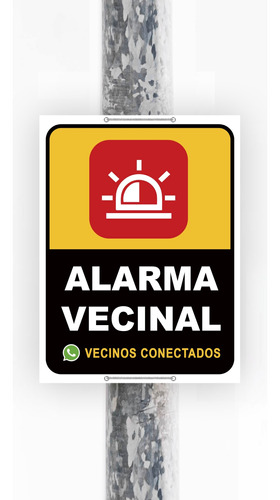 Cartel Alarma Vecinal 30x40cm 24u. Impreso Full Color