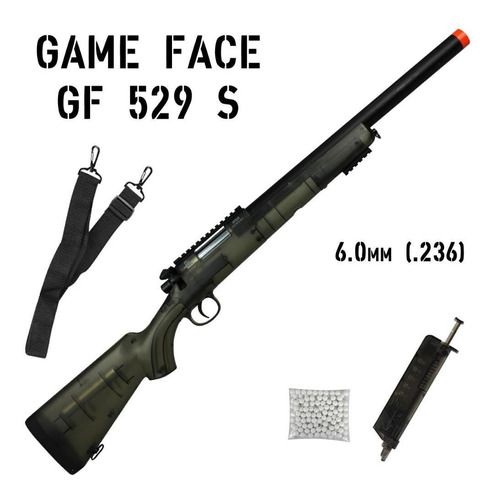 Rifle Airsoft Sniper Spring Crosman Game Face Gf529 425 Fps