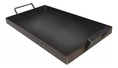 Plancha Bifera Cocina 25x50x3,5 Chapa Parrilla 2 Hornallas