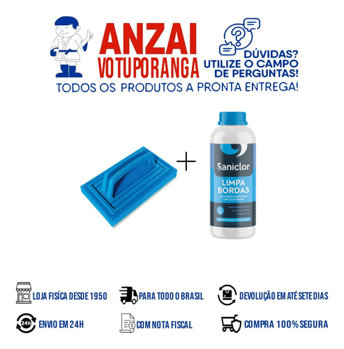 Kit Saniclor Limpa Bordas 1 Litro + Limpa Tudo Leve Manual