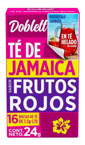 Té Doblett Jamaica Frutos Rojos 16 Bolsas 24g