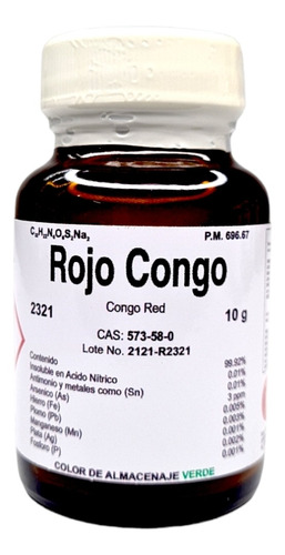 Rojo Congo 10 G Fagalab Colorante