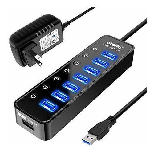 Encendido Usb 3.0, Atolla 7-port Usb Data Hub Splitter Con O