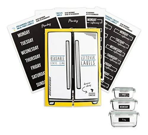 Etiquetas Reutilizables Para Alimentos - 56 Stickers Para Or