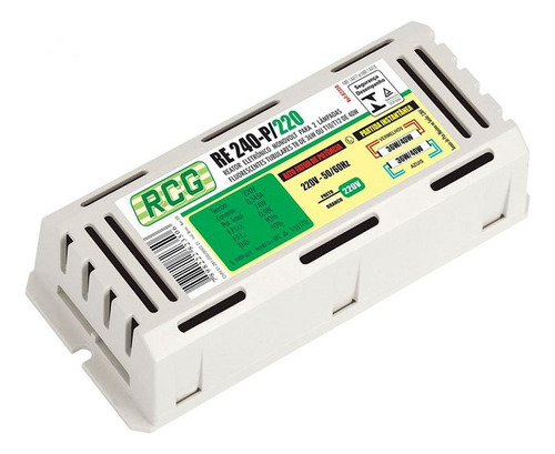 Reator Eletronico Rcg 2x36/40w Alto Fator Bivolt 89001