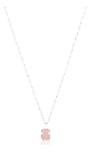 Collar Tous New Color De Plata Con Cuarcita Color Rosa