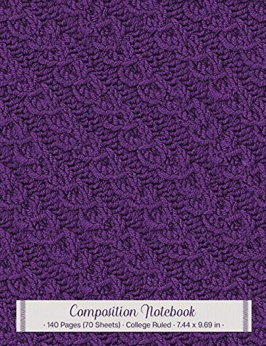 Composition Notebook Knit Crochet Purple Sweater Cover Desig