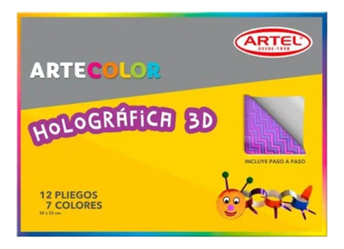 Kit 12 Cartulinas Holográficas Artel 7 Colores