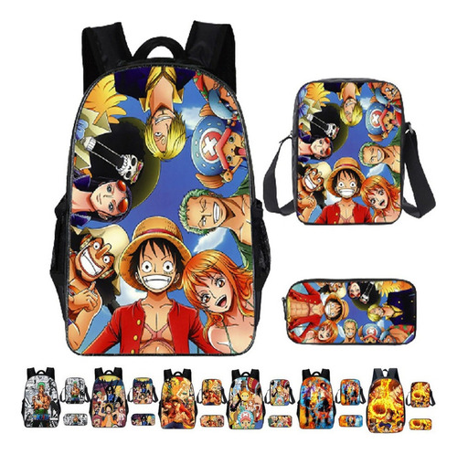 Conjunto De Anime De 3 Piezas Mochila De Una Pieza For Niño