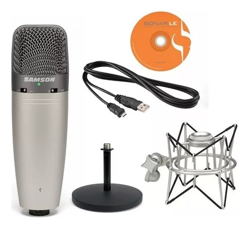 Microfono Samson C03upk Pack Condenser Usb Podcasting Kit