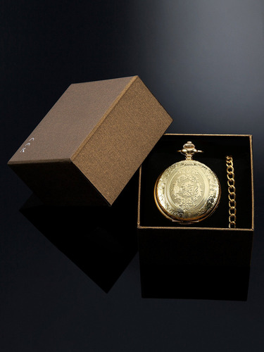 Reloj De Bolsillo De Acero Vintage Con Cadena Para Hombre El