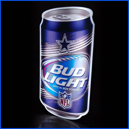 Anuncio Luminoso Nfl Cerveza Budlight Dallas Cowboys - 100cm