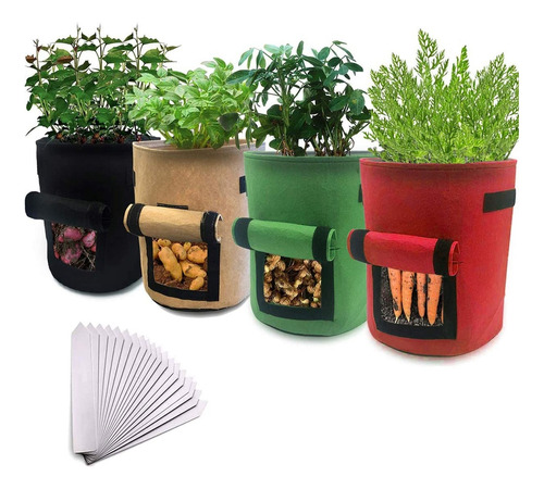 Bolsas Para Cultivo De Plantas, Paquete De 4 Bolsas Para Pla