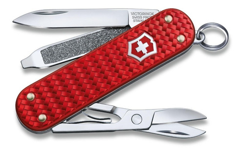 Victorinox Navaja Classic Precious Alox, Iconic Red,5 Usos