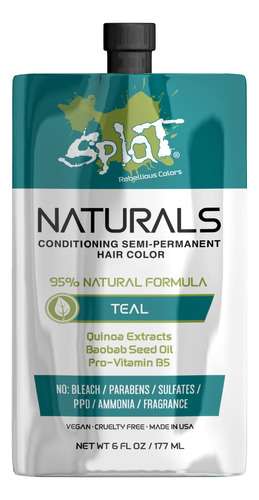 Splat Naturals, Tinte Semipermanente Para El Cabello: 100% V