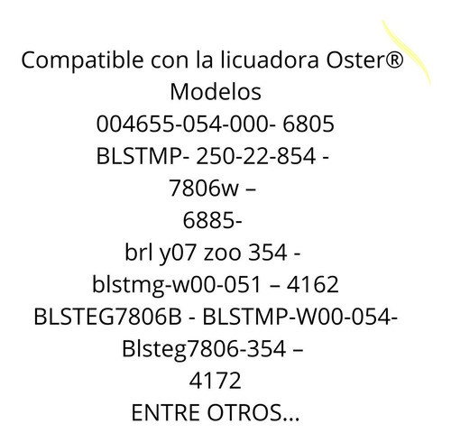 Imagen 3 de 9 de Vaso Jarra Licuadora Compatible Oster 4655 4162 Completo