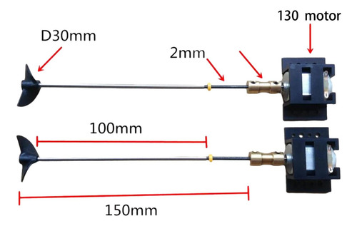 Juego De Propulsión De Motor De Barco Rc Diy, Eje De 15 Cm,