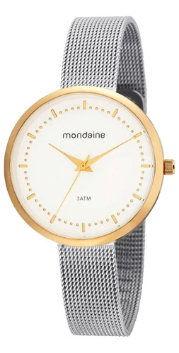 Relógio Mondaine Feminino Dourado Prata 76777lpmvbe2