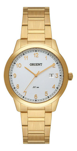 Relogio Orient Feminino Dourado Branco Pequeno Fgss1181 S2kx