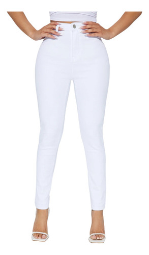 Calça Jeans Sarja Branca Enfermagem Ultra Elastano Premium