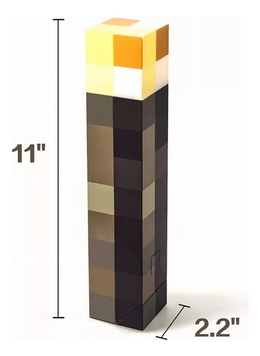 Lámpara Antorcha Minecraft Brownstone Luz Nocturna Led De S