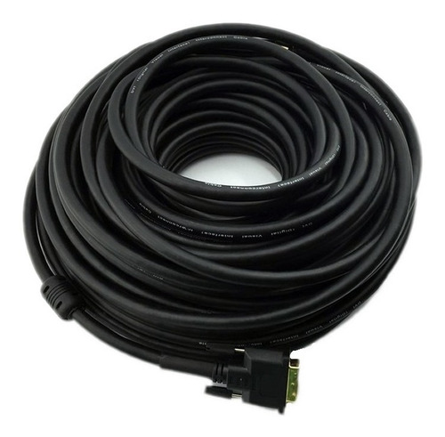 Imagem 2 de 3 de Cabo Dvi-d 24+1 Para Hdmi Dual Link Plug Ouro De 20 Metros