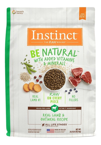 Croquetas Instinct Be Natural Cordero 10.8 Kg Para Perros