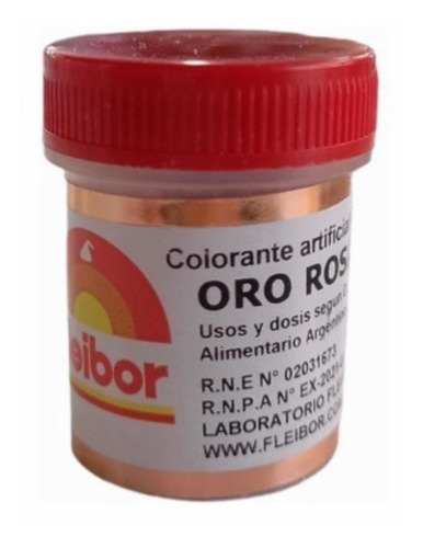 Imagen 4 de 4 de Colorante Fleibor Metalizado Oro Rosa