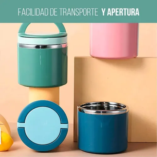 Termo Bento P/ Alimento - Recipiente Sellado Comida 1000 Ml Color Verde Musgo
