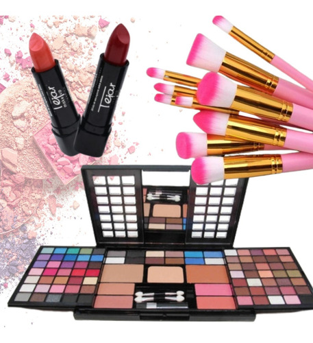 Set Maquillaje Brochas Labial Regalo Dia De La Madre Lfme 