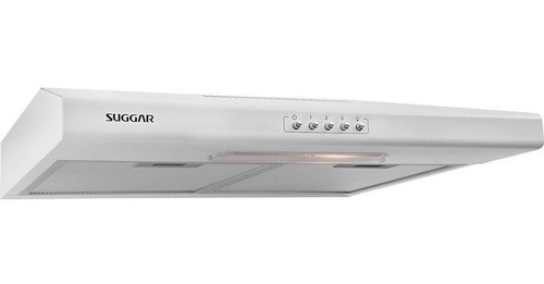 Depurador De Ar Suggar 60cm 4 Bocas Filtro Alumínio Lavável Carvão Ativado 3 Velocidades Luminária Modo Coifa Branco