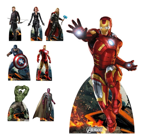 Imagem 3 de 6 de Super Kit Vingadores Decoração Totem Displays + Painel