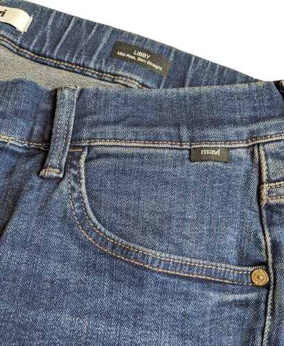 Mavi Jeans Dama Azul Oscuro Tiro Medio Corte Recto