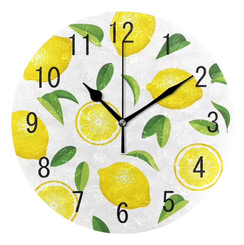 Alaza Decoracion Hogar Verano Hoja Fruta Limon 9.5  Reloj