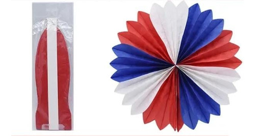 Imagen 2 de 2 de Adornos Chile Fiestas Patrias Cotillón Redondo 40cm