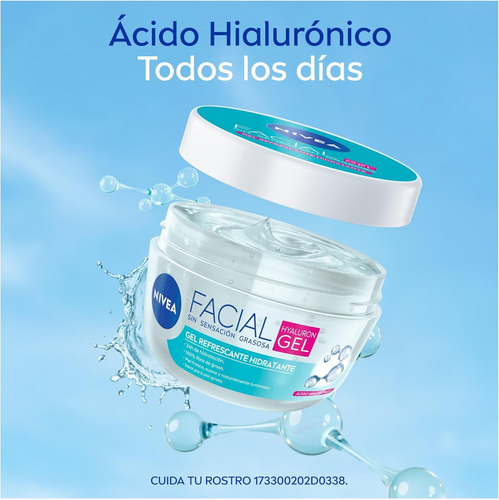 Gel Refrescante Facial Nivea Con Ácido Hialurónico 100ml 1pz Grasa Día