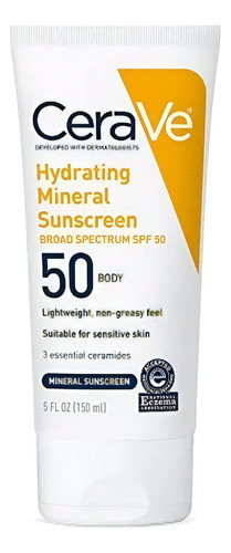 Cerave Hydrating Mineral Sunscreen Fps 50 Corporal