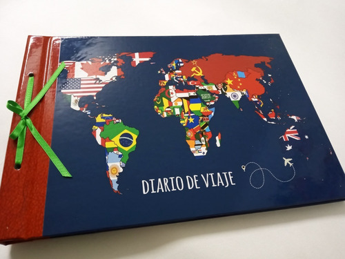 Diario/bitácora/cuaderno De Viaje Artesanal T/dura Colorful
