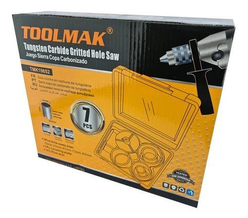 Kit Set Juego Broca Sierra Copa Diamantada 7 Pieza Toolmak