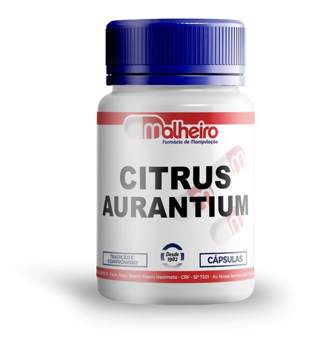 Citrus Aurantium 500mg 120 Cápsulas - Termogênico Natural Sabor Sem sabor