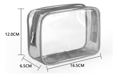2 Bolsa De Maquillaje Transparente Contenedor Portátil Gris