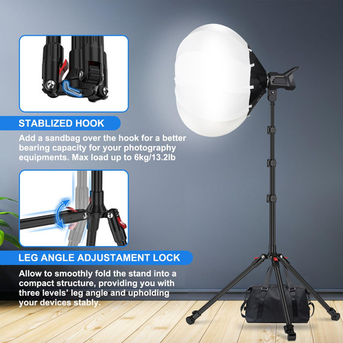 Suporte De Luz Anautin Extensível De 2 M Para Fotografia De