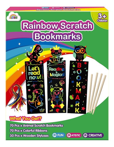 Zmlm Animal Scratch Bookmarks Para Niños: 70 Piezas 14 Style