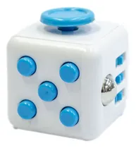 Comprar Cubo Relajante Antiestres Blanco Con Celeste Fidget Cube