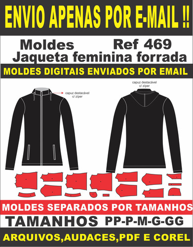 Moldes De Jaqueta Feminina Capuz Destacavél E Enchimento
