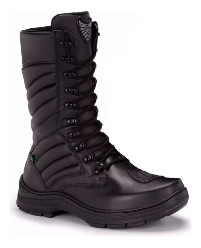 Coturno Bota Ziper Couro Legitimo Militar Tático Palm Gel