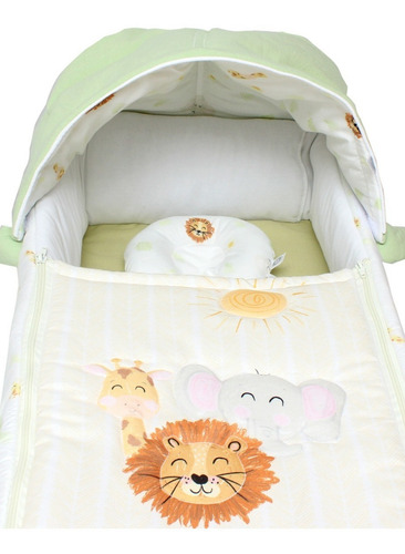 Bambineto Mini Cuna Incluye Almohada Mollera+colchón | Cary Color Verde Claro