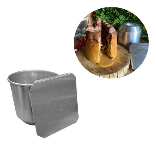 Forma Para Panetone Trufado Com Tampa Em Aluminio Caparroz