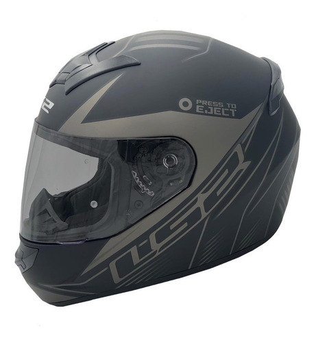 Casco Moto Ls2 Integral 352 Rookie Lighter Negro Mate Gris